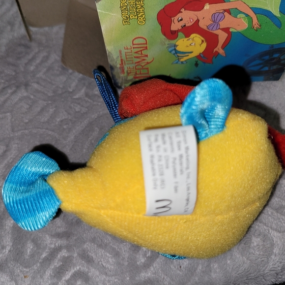 1988 Vintage LITTLE MERMAID FLOUNDER McDonald's Christmas Ornament - Picture 7 of 11